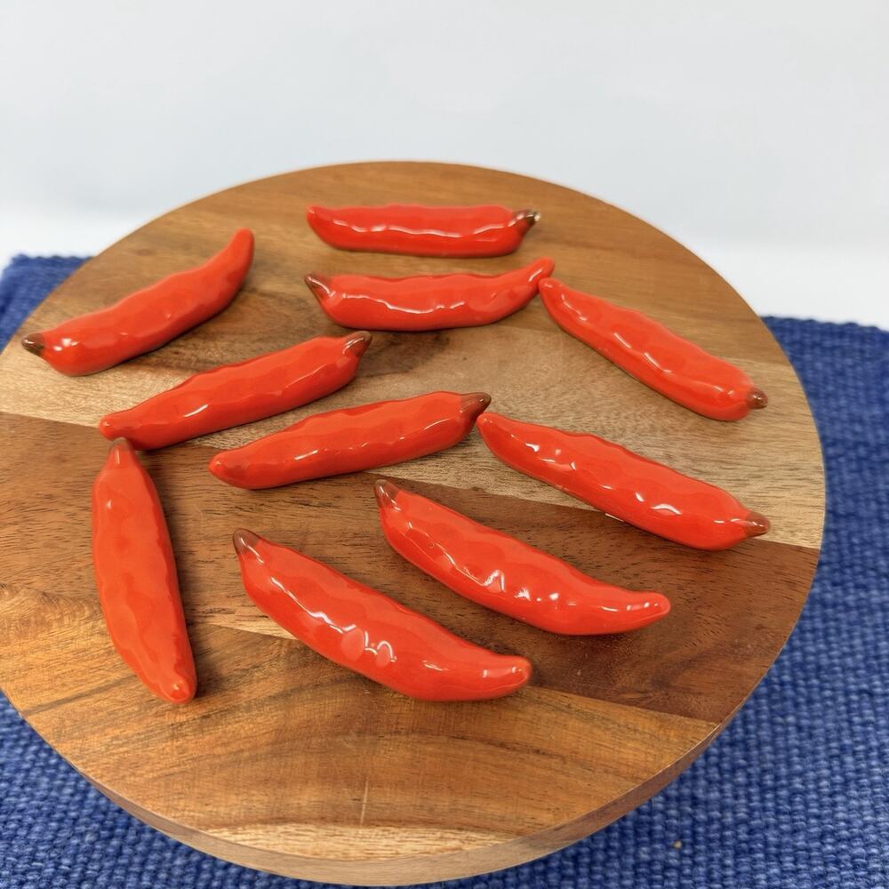 Chopstick Rest Holders Chili Pepper Ceramic 10 Piece Set Japan